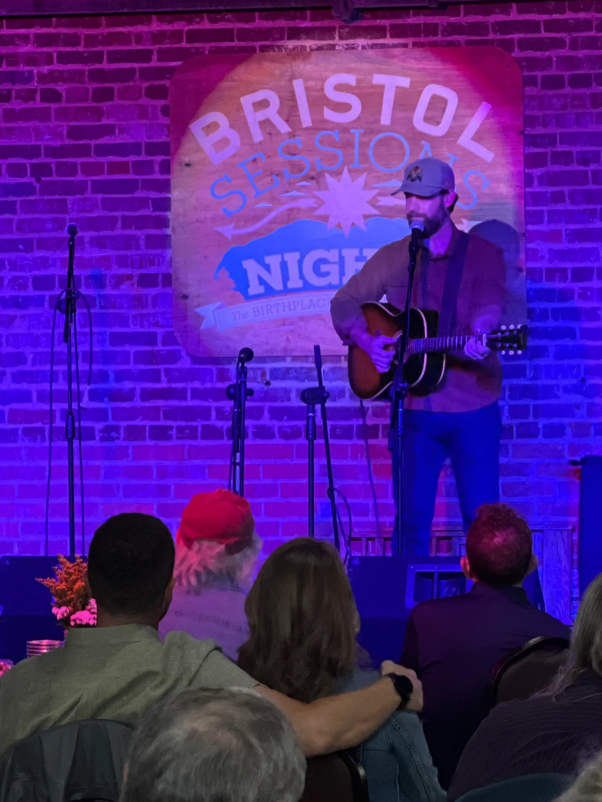 Seth Thomas performing as seen from the audience at Bristol Sessions Nights: The First Take, Bristol Listening Room, L.C. King Building, Bristol, Tennessee