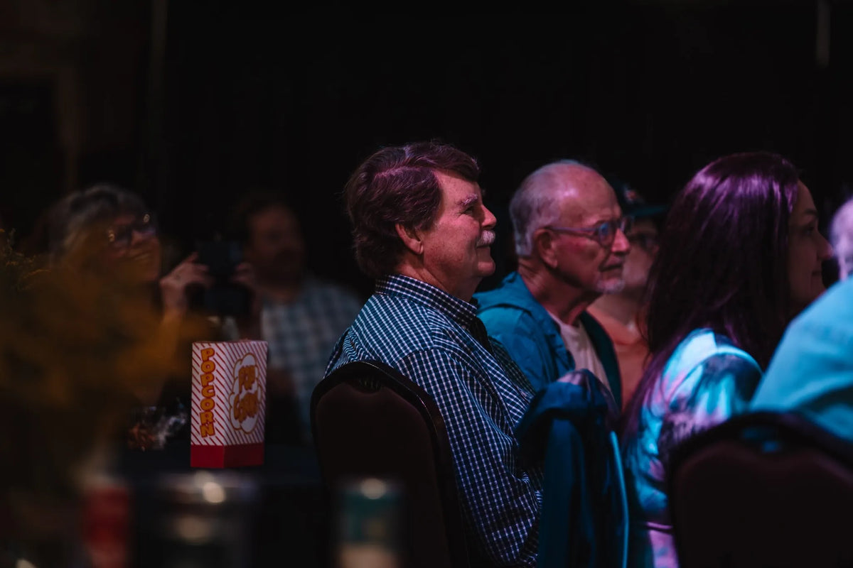 Audience members watching the stage from their tables at Bristol Sessions Nights: The First Take, Bristol Listening Room, L.C. King Building, Bristol, Tennessee