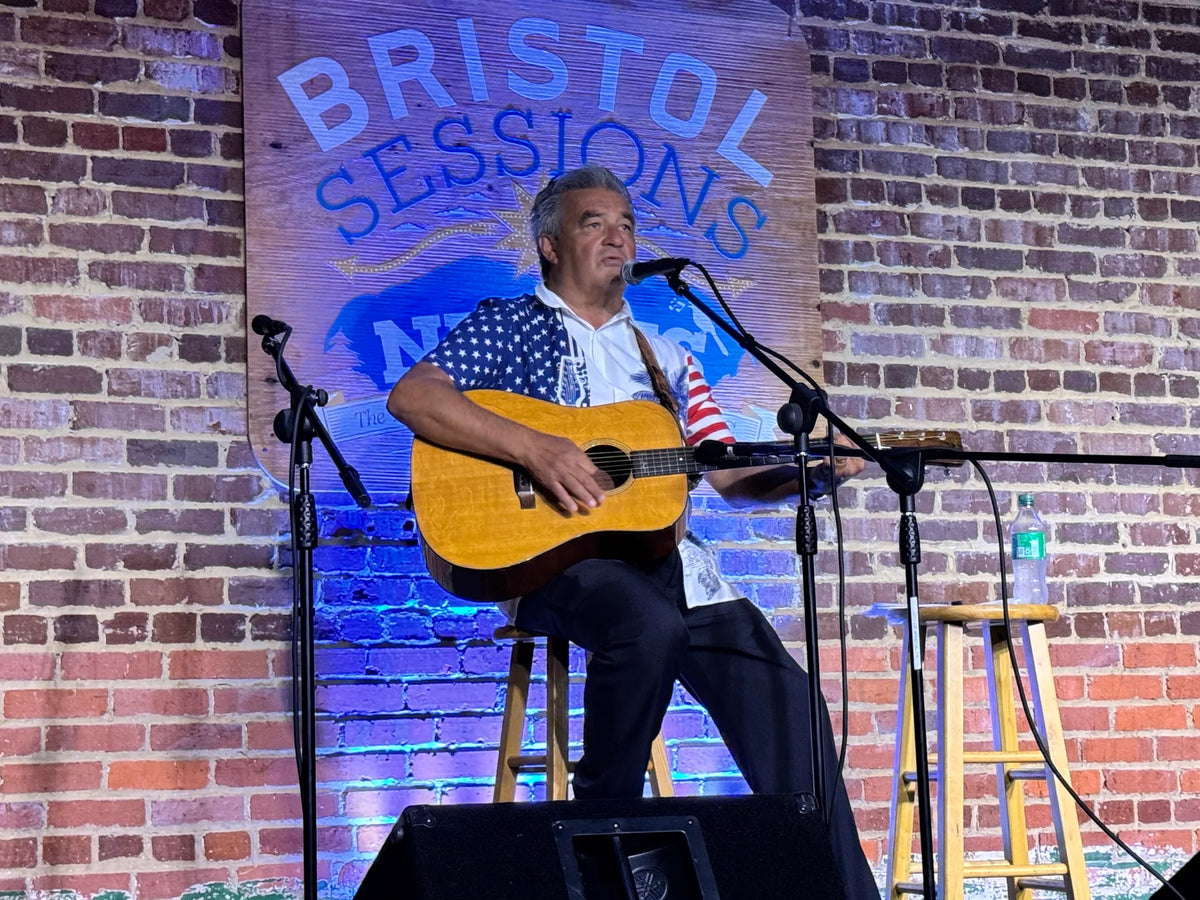 Tim White singing and playing acoustic guitar at Bristol Sessions Nights: Mountain Songs, Bristol Listening Room, L.C. King Building, Bristol, Tennessee