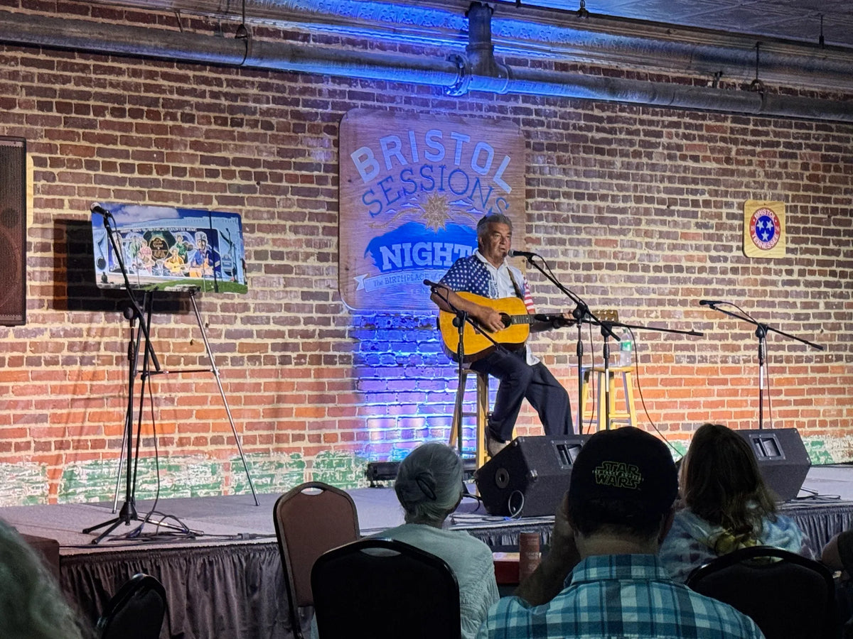 Tim White performing a solo set for a seated audience at Bristol Sessions Nights: Mountain Songs, Bristol Listening Room, L.C. King Building, Bristol, Tennessee