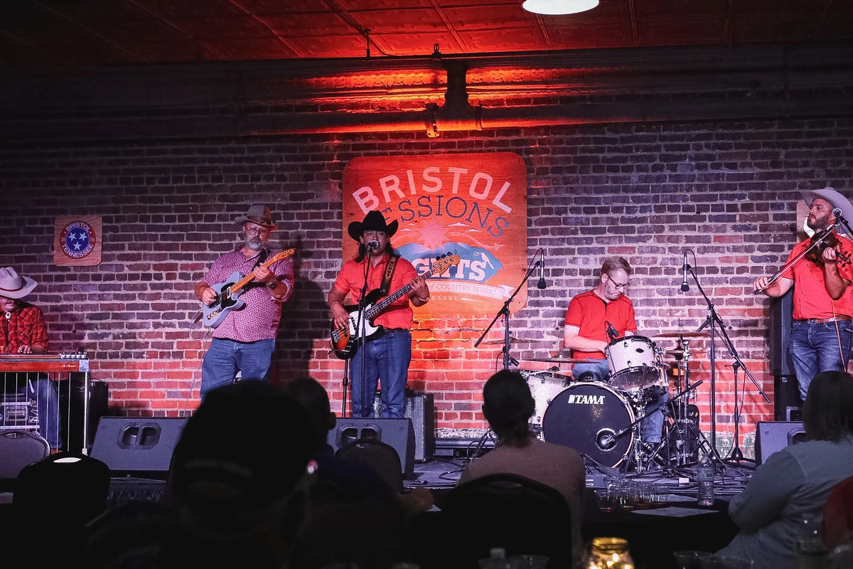 Adrian Bundy and his band play country music with fiddle, pedal steel and drums for a full house at Bristol Sessions Nights: A True Taste of Tennessee, Bristol Listening Room, L.C. King Building, Bristol, Tennessee